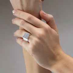 Alex Jona White Diamond 18 Karat White Gold Ring Band