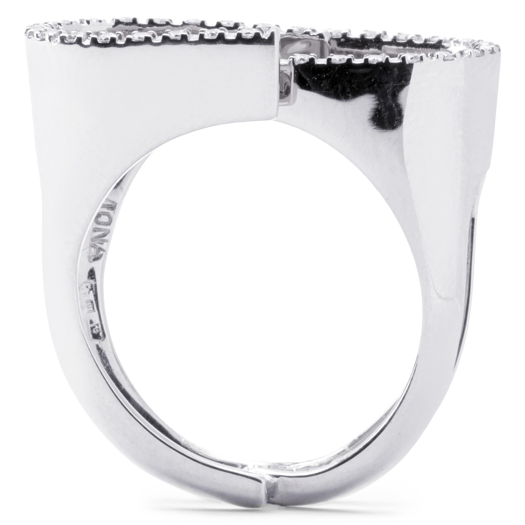 Women's Alex Jona White Diamond 18 Karat White Gold Ring For Sale