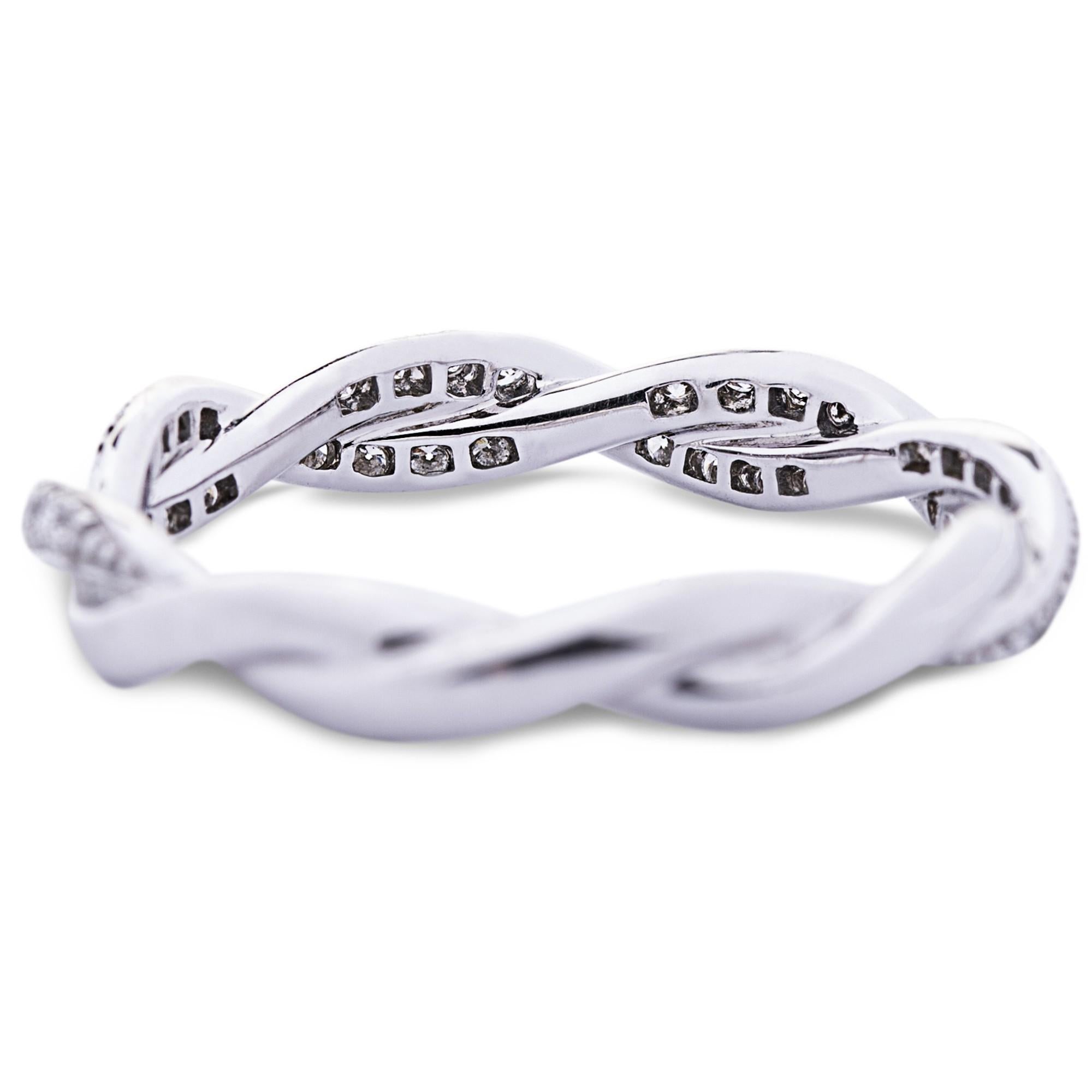 Alex Jona, bague jonc en or blanc 18 carats avec diamants blancs Neuf - En vente à Lugano, CH