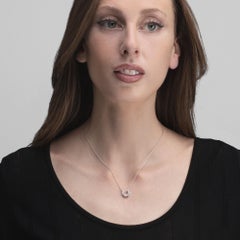Alex Jona White Diamond 18 Karat White Gold Sliding Horseshoe Pendant Necklace