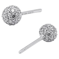 Alex Jona White Diamond 18 Karat White Gold Sphere Stud Earrings