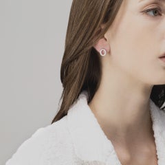 Alex Jona White Diamond 18 Karat White Gold Stud Earrings