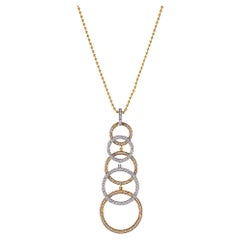 Alex Jona White Diamond 18 Karat Yellow and White Gold Pendant Necklace