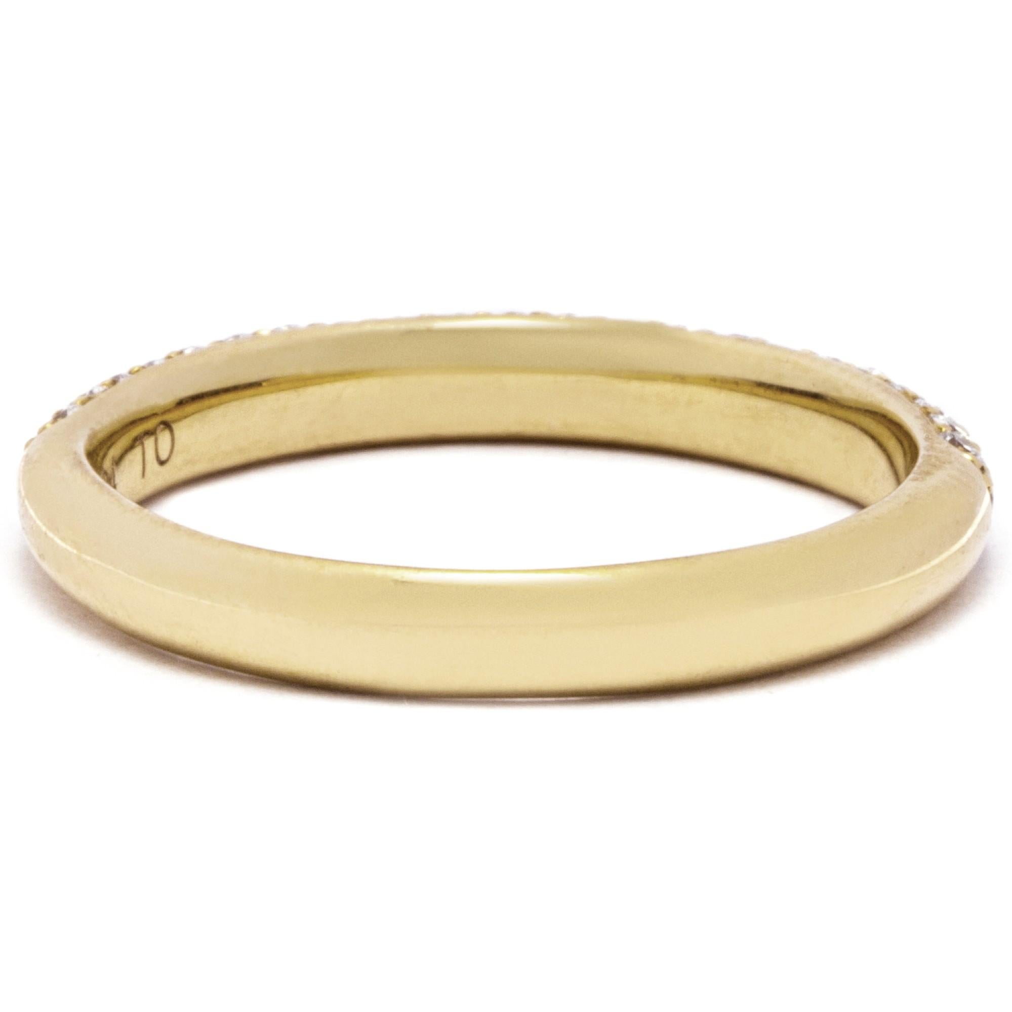 Alex Jona White Diamond 18 Karat Yellow Gold Band Ring For Sale 2