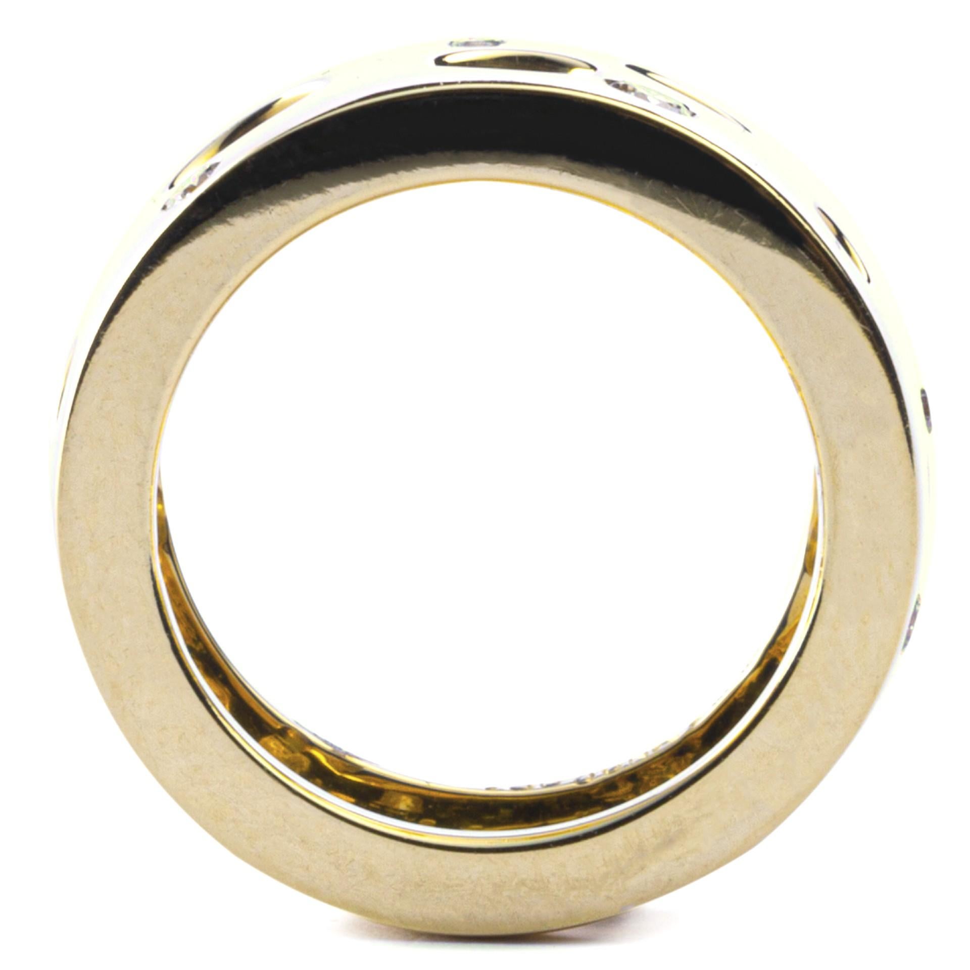 Women's Alex Jona White Diamond 18 Karat Yellow Gold Band Ring For Sale