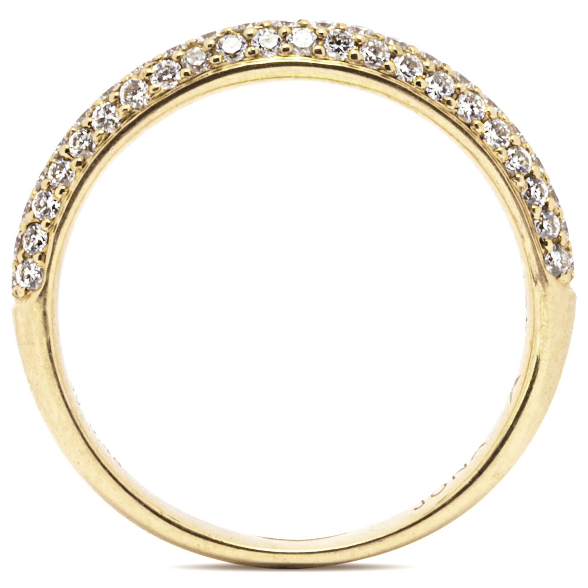 Alex Jona White Diamond 18 Karat Yellow Gold Band Ring For Sale 1