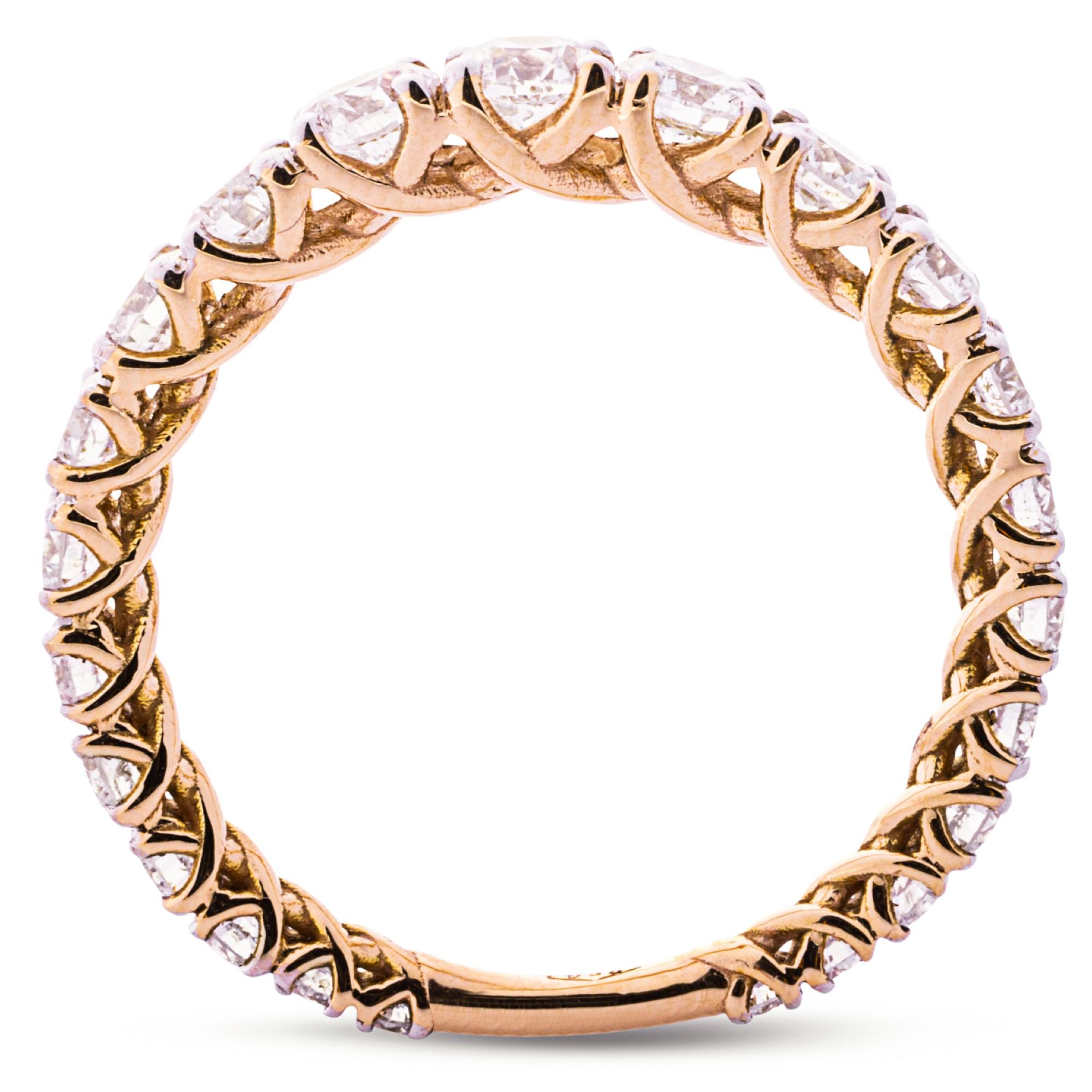 Women's Alex Jona White Diamond 18 Karat Yellow Gold Band Ring For Sale