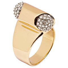 Alex Jona, bague jonc en or jaune 18 carats avec diamants blancs