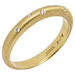 Vintage Alex Jona White Diamond 18 Karat Yellow Gold Band Ring