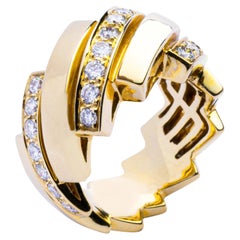 Alex Jona, bague en or jaune 18 carats et diamants blancs