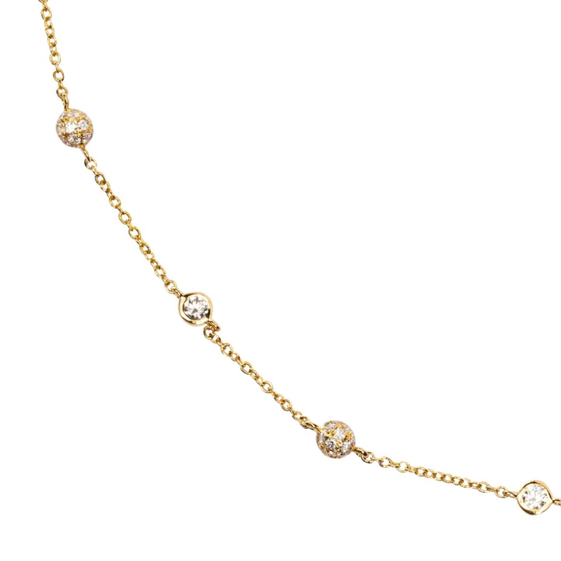 Collection Alex Jona, fait à la main en Italie, collier à chaîne en or jaune 18 carats serti de 1,39 carats de diamants blancs, couleur F, pureté VVS1. Signé Jona. 

Les bijoux Alex Jona se distinguent, non seulement par leur design particulier et