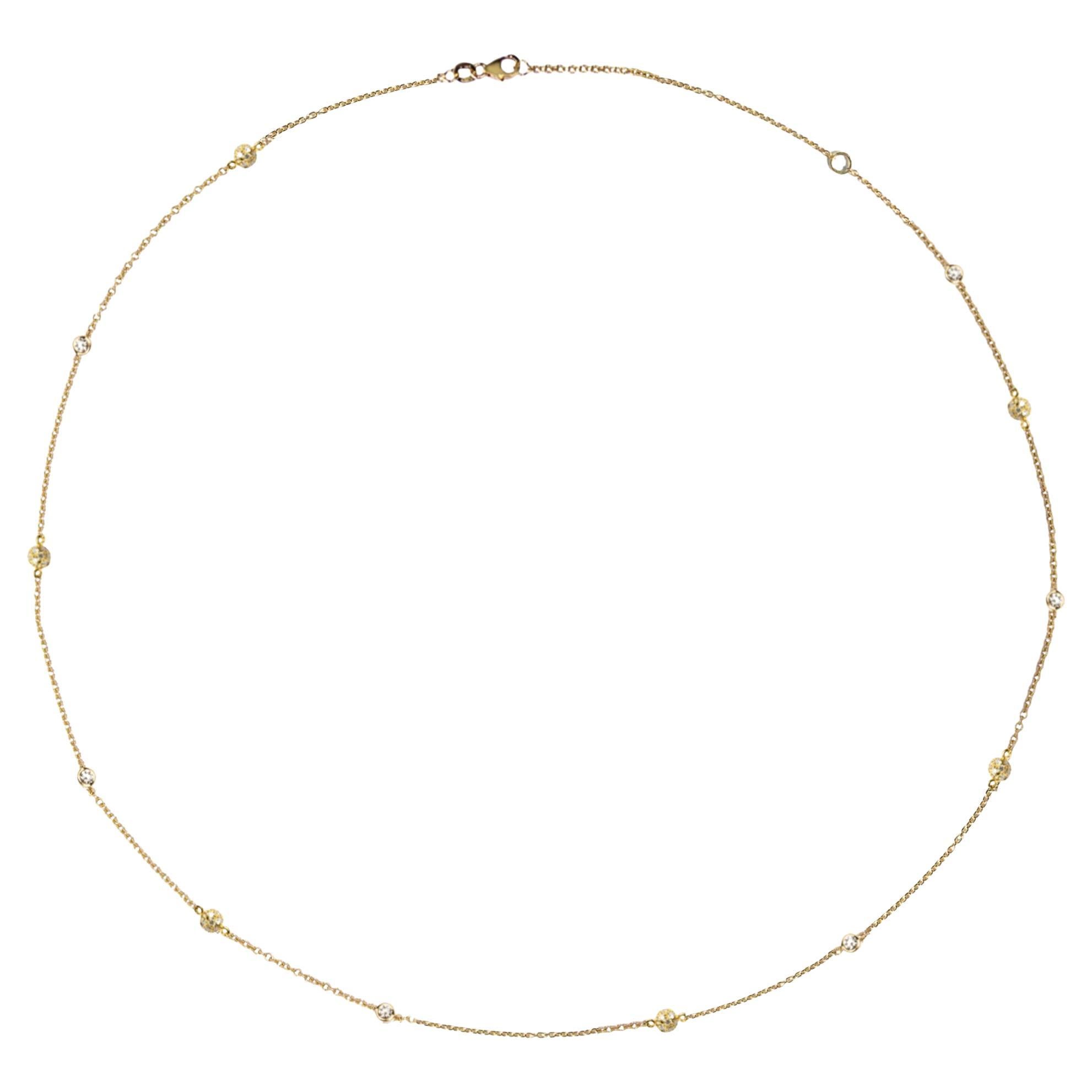 Alex Jona White Diamond 18 Karat Yellow Gold Chain Necklace