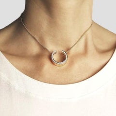 Alex Jona White Diamond 18 karat Yellow Gold Double Sided Pendant Necklace