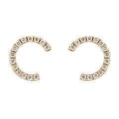 Alex Jona White Diamond 18 Karat Yellow Gold Earrings