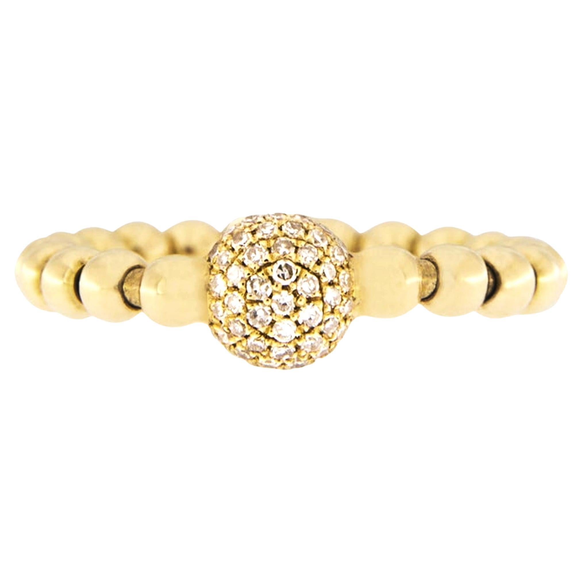 Flexibler Ring von Alex Jona aus 18 Karat Gelbgold mit weißem Diamanten