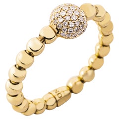 Alex Jona White Diamond 18 Karat Yellow Gold Flexible Ring