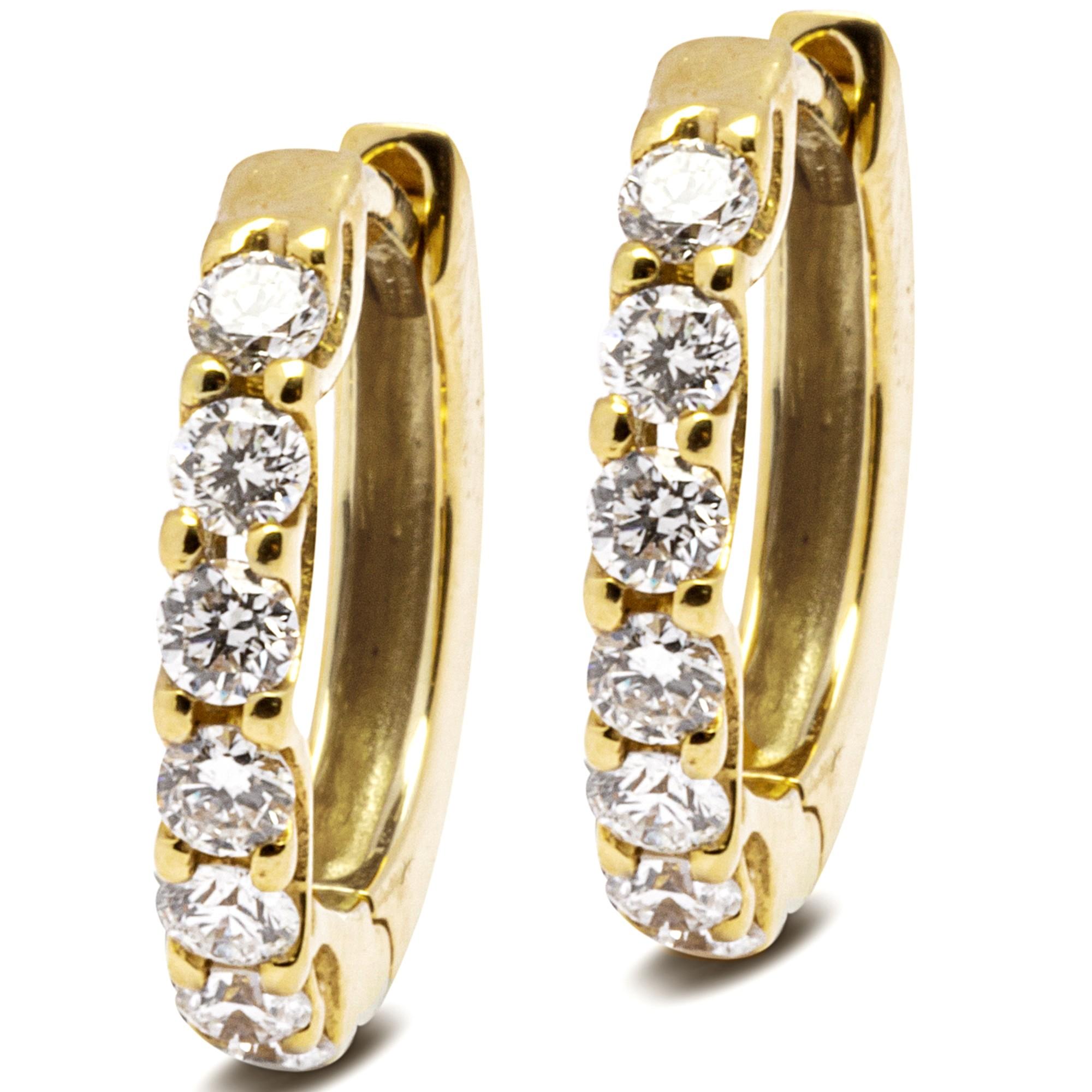 18 Karat Gelbgold-Ohrringe von Alex Jona mit weißen Diamanten