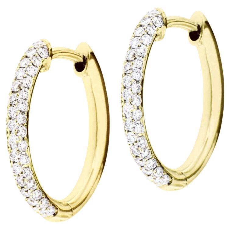 18 Karat Gelbgold-Ohrringe von Alex Jona mit weißen Diamanten im Angebot