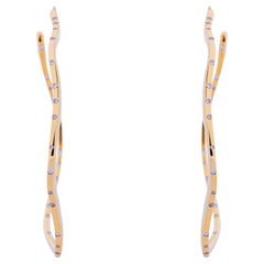Alex Jona White Diamond 18 Karat Yellow Gold Hoop Earrings