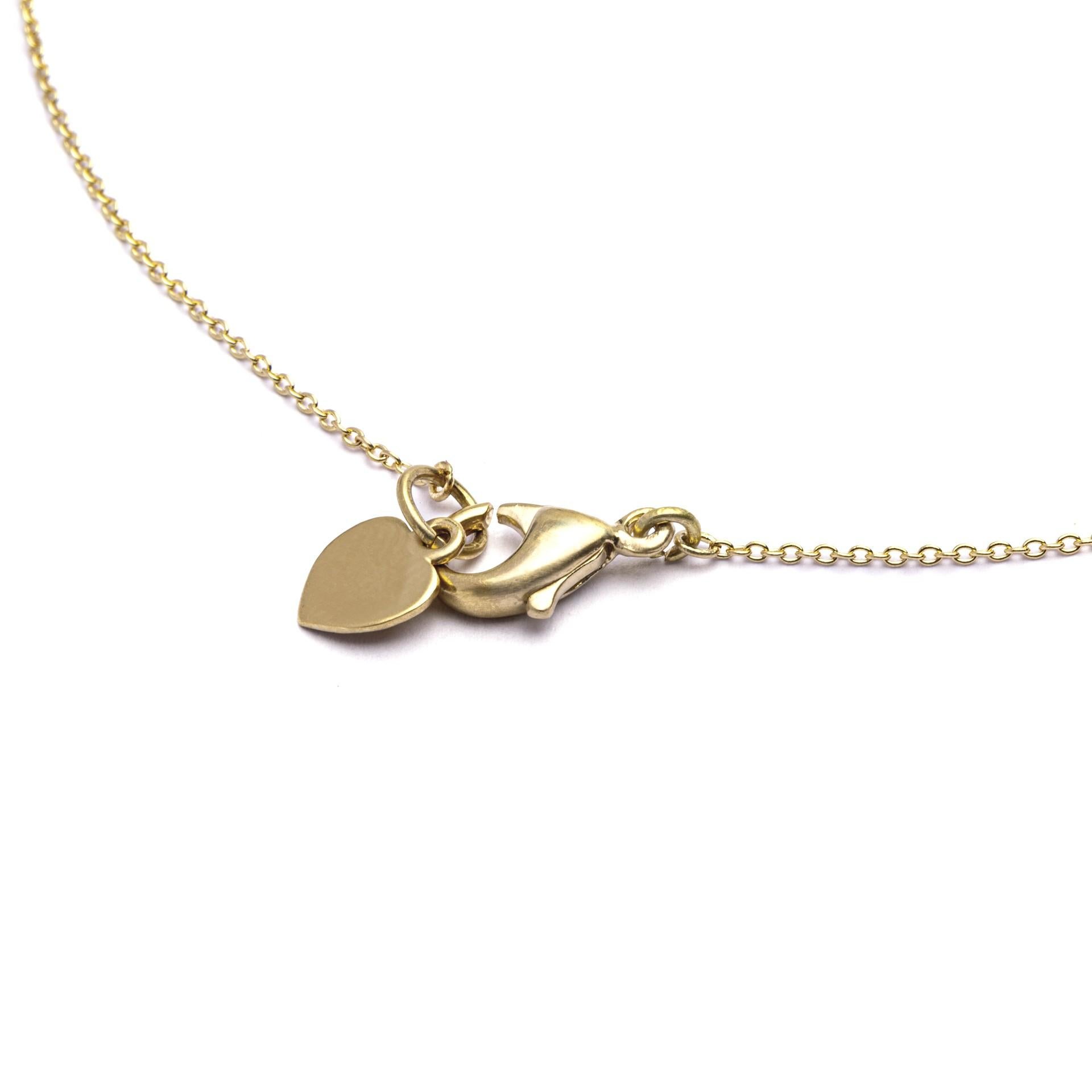 Women's or Men's Alex Jona White Diamond 18 Karat Yellow Gold Hoop Pendant Necklace For Sale