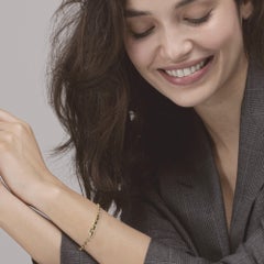 Alex Jona Marine Gliederkette-Armband, Weißer Diamant 18 Karat Gelbgold