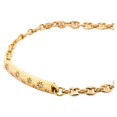 Alex Jona Pulsera de cadena de eslabones de oro amarillo amarillo de 18 quilates con diamantes blancos