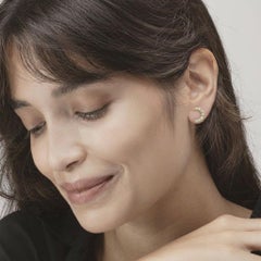 Alex Jona Weißer Diamant 18 Karat Gelbgold Mond-Ohrstecker