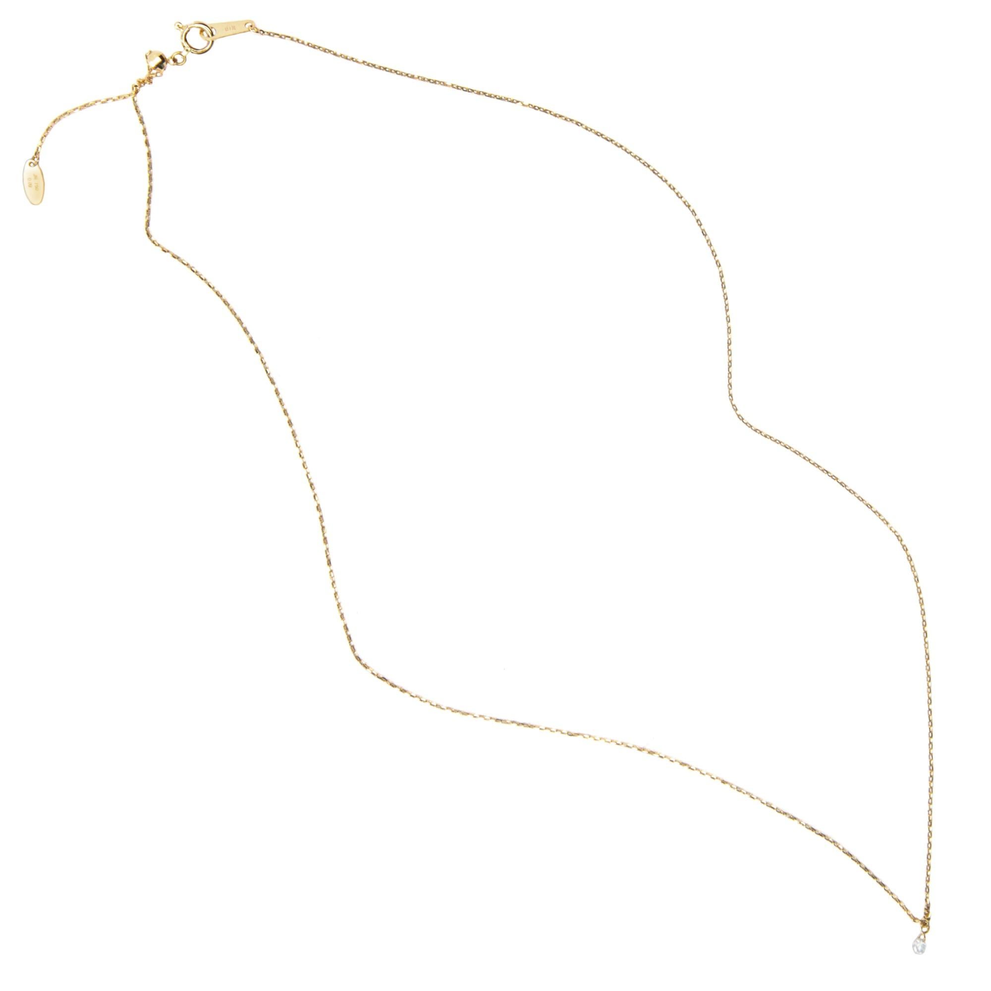 Alex Jona Weiße Diamant-Halskette aus 18 Karat Gelbgold (Tropfenschliff) im Angebot