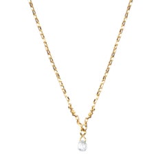 Alex Jona Weiße Diamant-Halskette aus 18 Karat Gelbgold