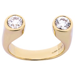 Alex Jona White Diamond 18 Karat Yellow Gold Open Band Ring