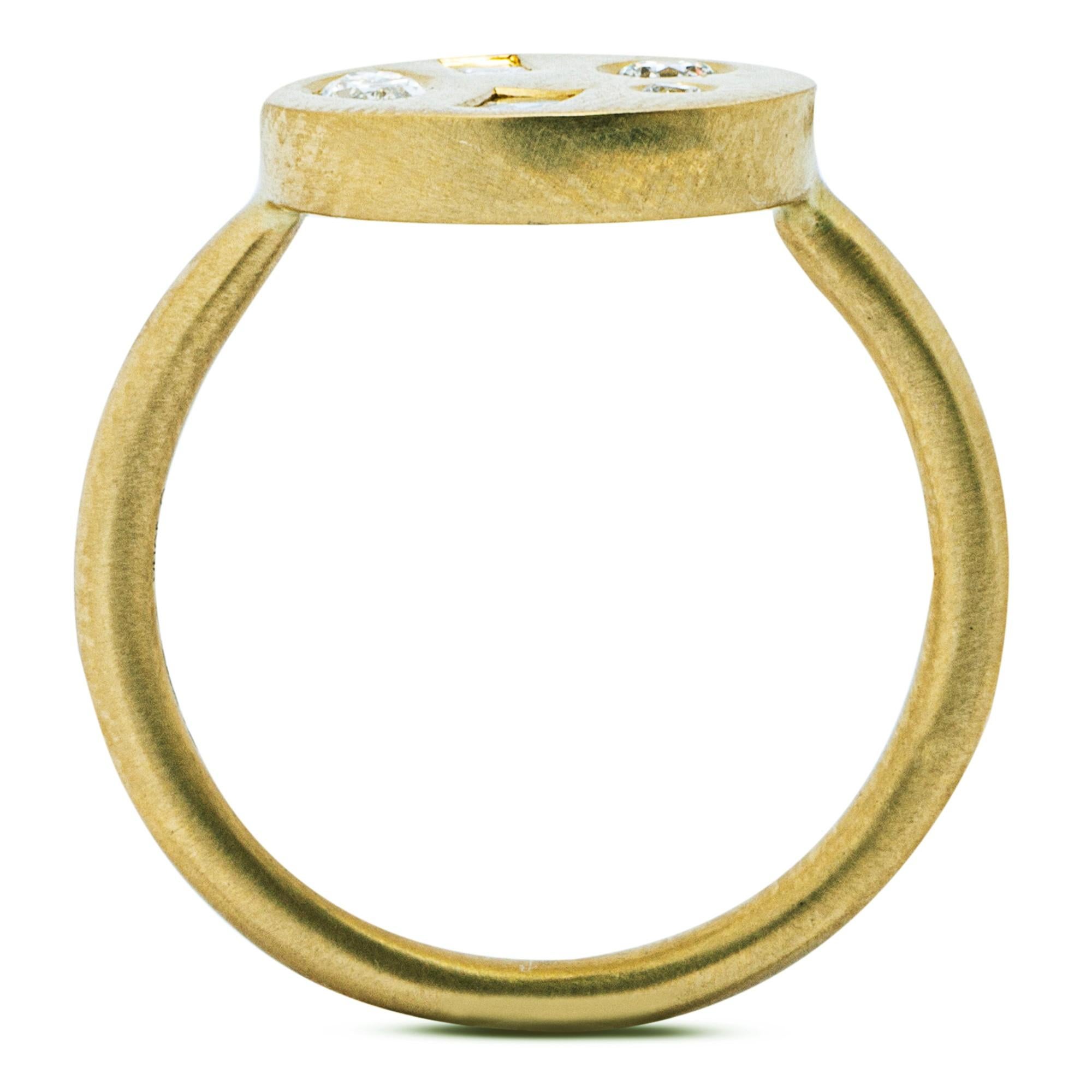 Women's Alex Jona White Diamond 18 Karat Yellow Gold Ring For Sale
