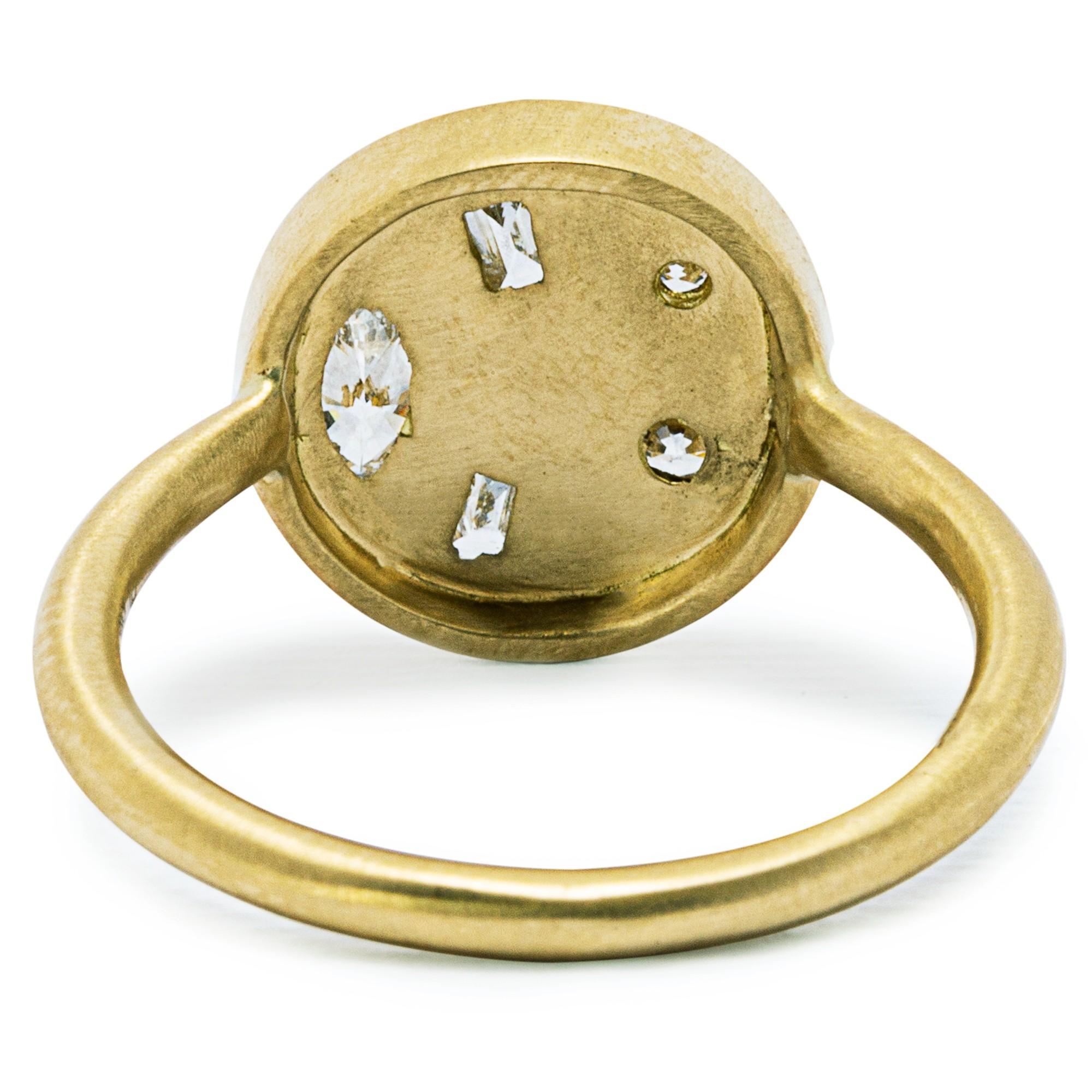 Ring aus 18 Karat Gelbgold mit weißem Diamanten von Jona im Angebot 2