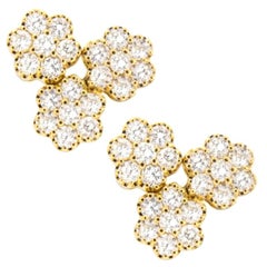 Alex Jona White Diamond 18 Karat Yellow Gold Stud Earrings
