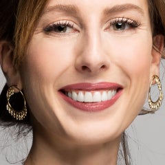 Alex Jona White Diamond 18 Karat Yellow Gold Tessel Hoop Earrings