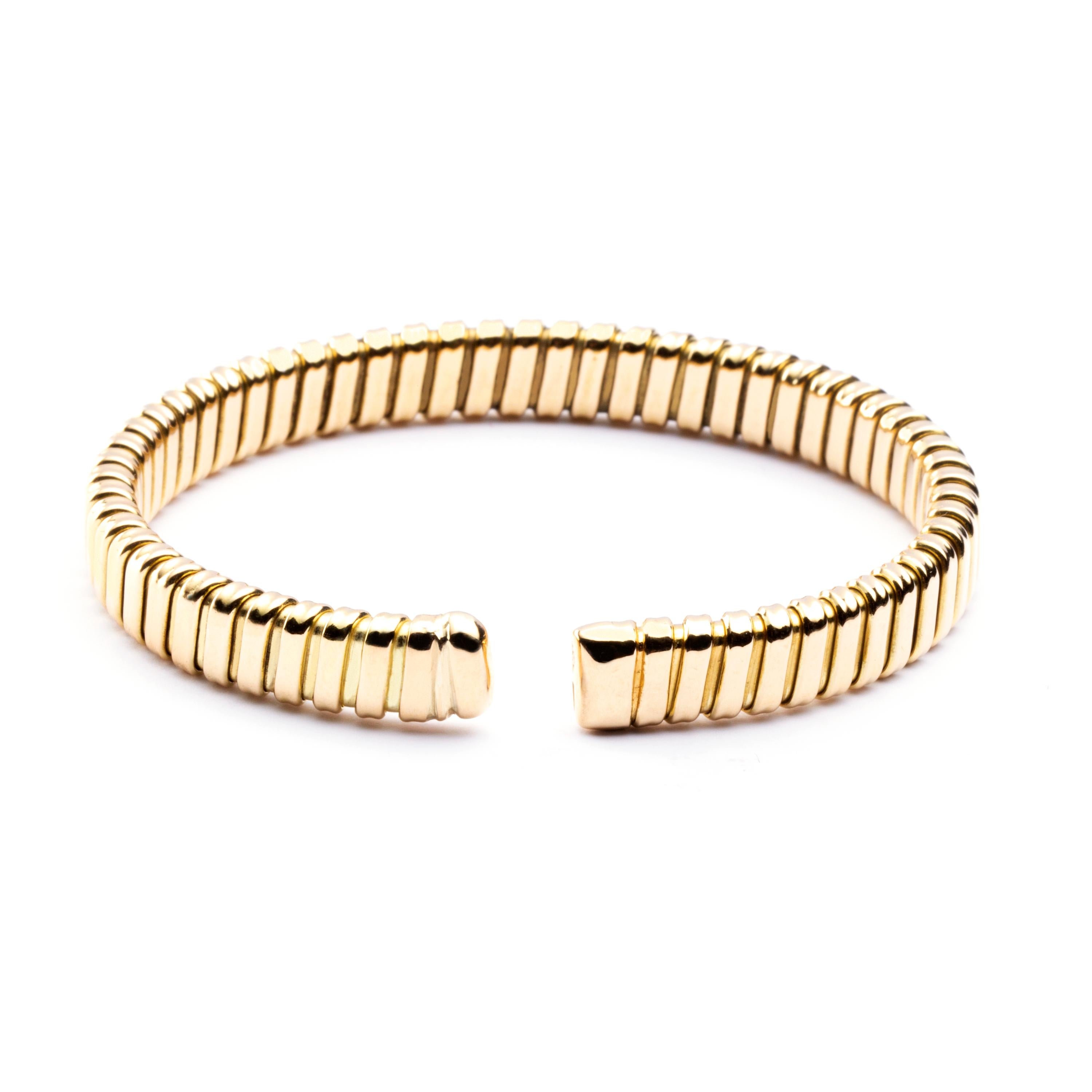 Alex Jona 18 Karat Yellow Gold Tubogas Bangle Bracelet In New Condition In Torino, IT