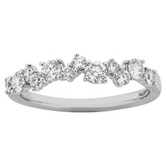 Alex Jona White Diamond 18k White Gold Band Ring