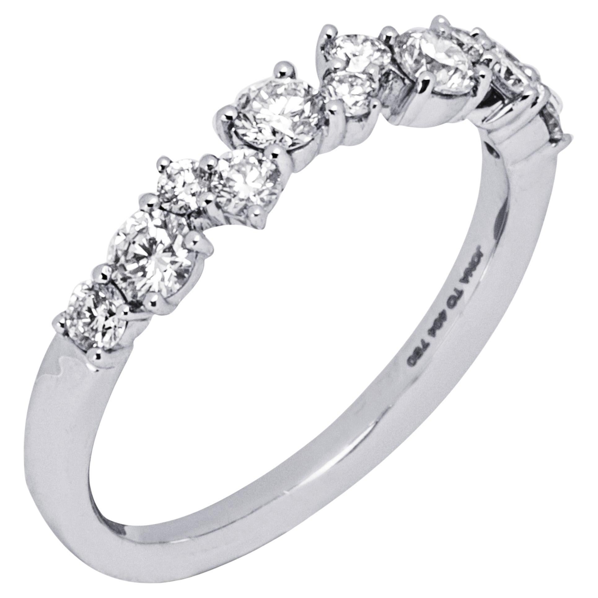 Alex Jona White Diamond 18k White Gold Band Ring