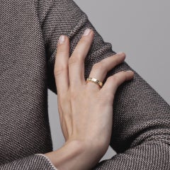 Alex Jona White Diamond Baguette 18 Karat Yellow Gold Eternity Band Ring