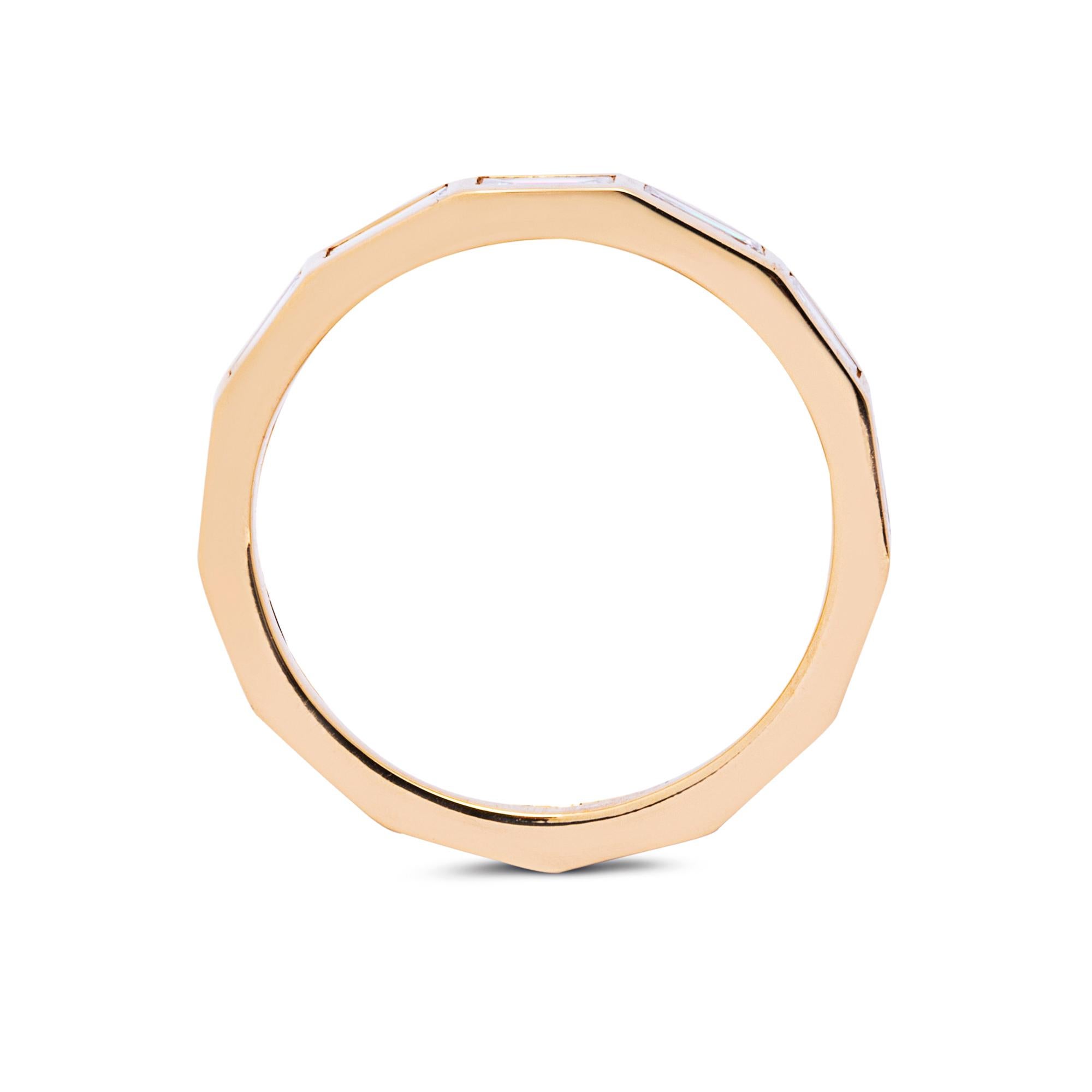 Alex Jona White Diamond Baguette 18 Karat Yellow Gold Eternity Band ...