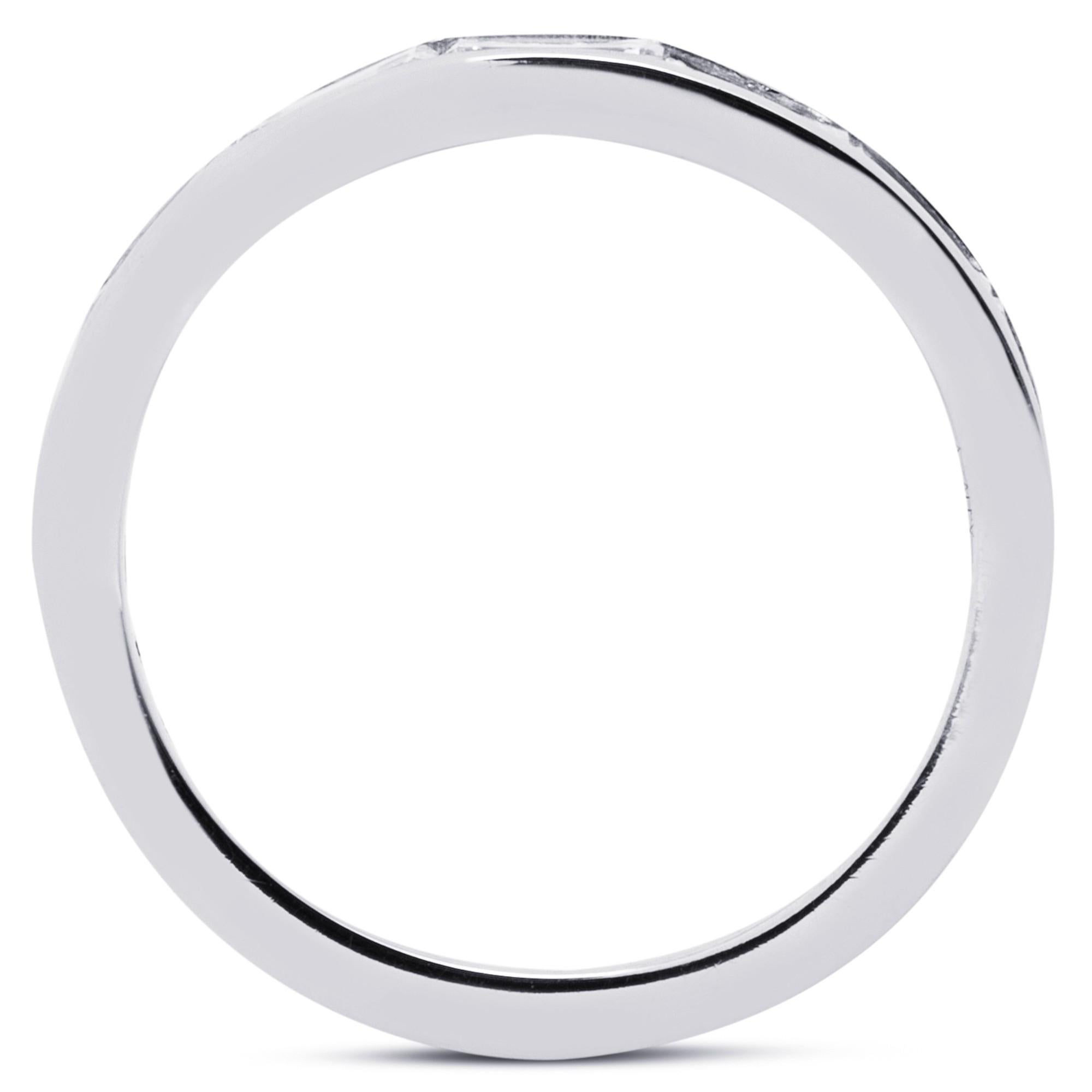 Alex Jona White Diamond Baguette Platinum Eternity Band Ring For Sale 1
