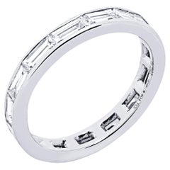 Alex Jona Anillo eterno de platino con diamante blanco baguette