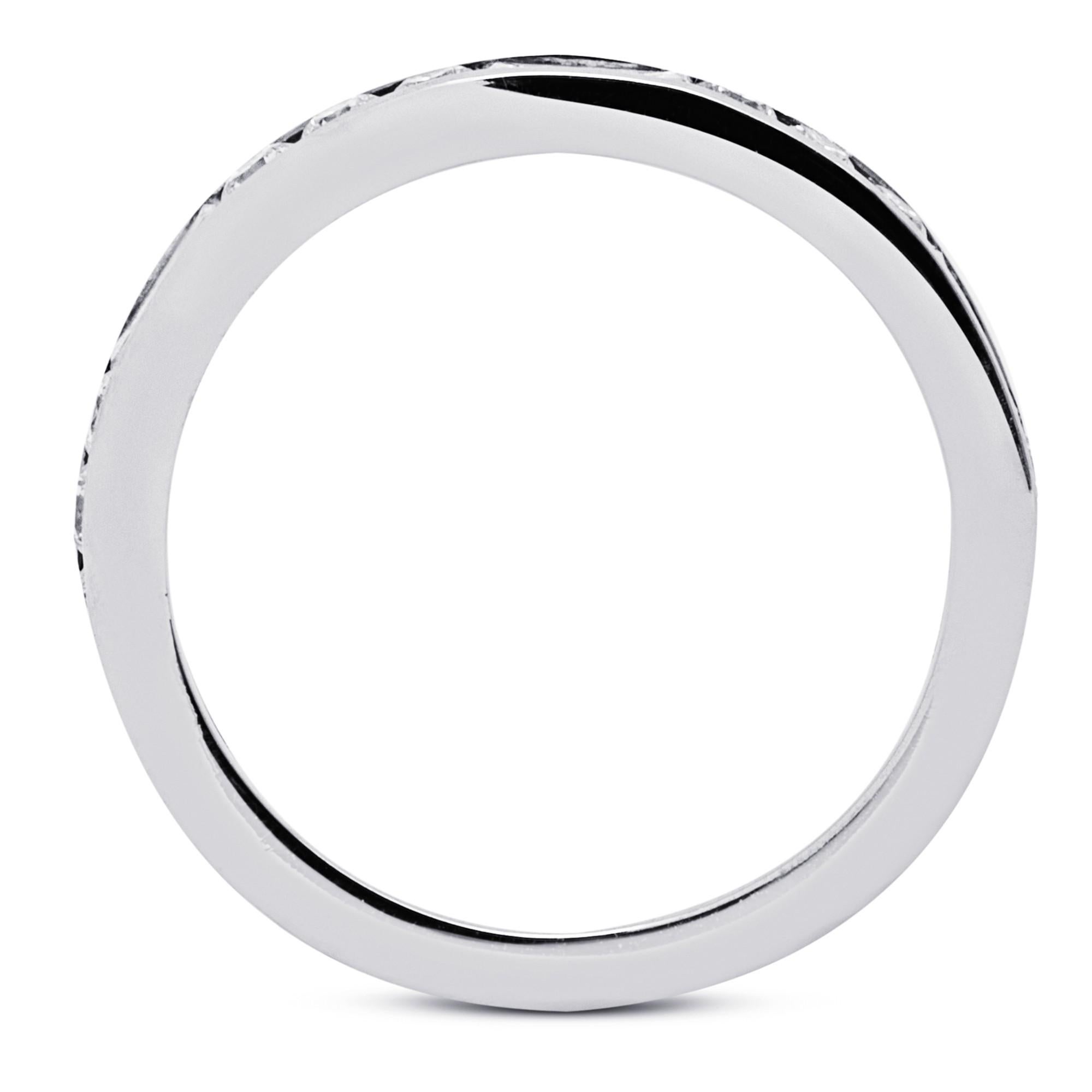 Alex Jona White Diamond Baguette & Round Cut Platinum Eternity Band Ring In New Condition For Sale In Lugano, CH