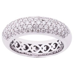 Alex Jona White Diamond Pavé 18 Karat White Gold Band Ring