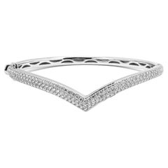 Alex Jona White Diamond Pavé 18 Karat White Gold Bangle Bracelet