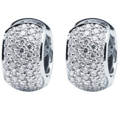 Alex Jona Orecchini a cerchio grandi in oro bianco 18 carati con pavé di diamanti bianchi