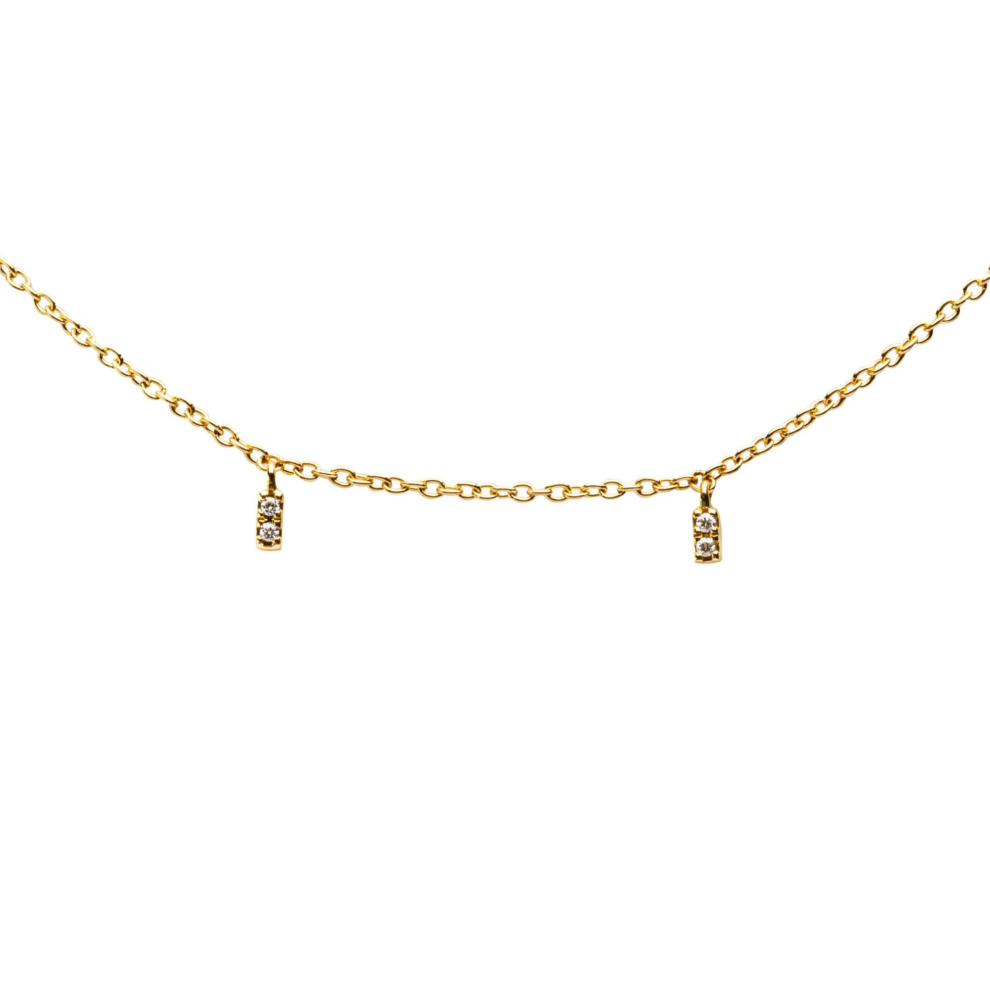 Alex Jona Lange Halskette, weißer Diamant Peluche 18 Karat Gelbgold im Zustand „Neu“ im Angebot in Torino, IT