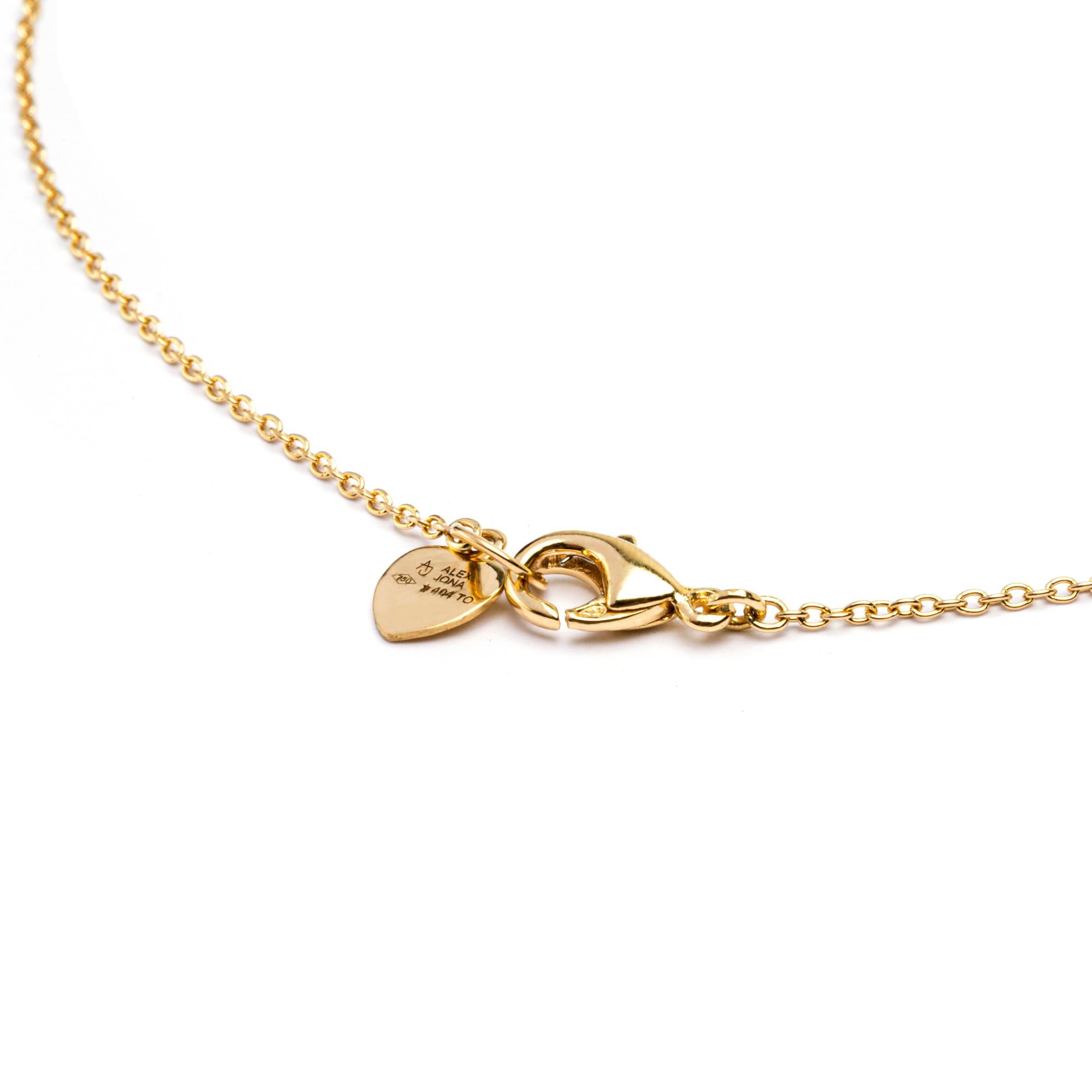 Women's Alex Jona White Diamond Peluche 18 Karat Yellow Gold Long Necklace For Sale