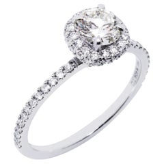 Alex Jona White Diamond Platinum Basket Solitaire Ring