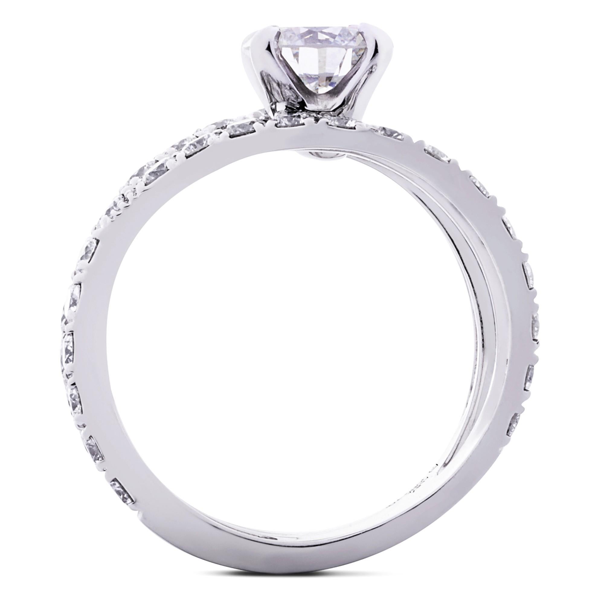 Alex Jona White Diamond Platinum Crossover Ring For Sale 1