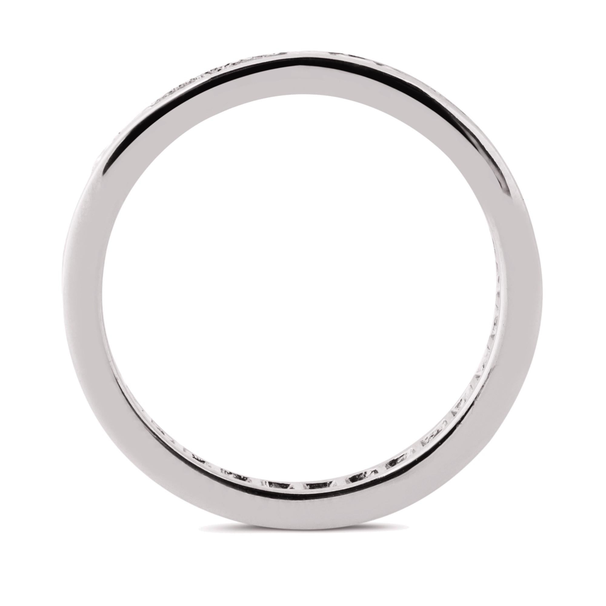 Women's or Men's Alex Jona White Diamond Platinum Eternity Band Ring For Sale
